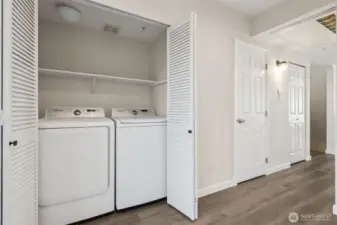 Washer and dryer closet is on the main level.