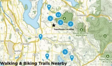 Many walking and hiking trails are nearby.