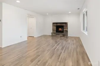 Living room with propane fireplace