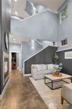 Vaulted ceilings in entry