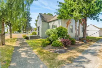 Low maintenance yard with mature landscaping.