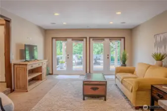 Double doors to open wide for gatherings on the deck
