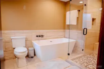 Primary bath with quality touches throughout