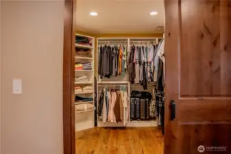 Walk in closet with built in storage