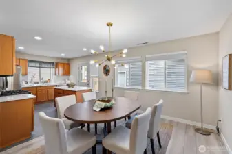 Dining area with updated chandelier