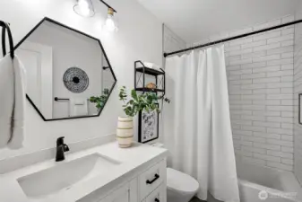 Full bathroom upstairs. Updated in 2023.