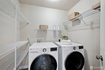 New washer and dryer right off the kitchen