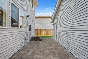 Paved back patio