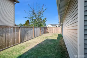 Fully fenced yard