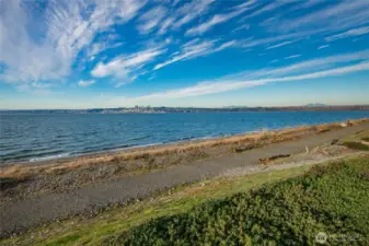 Walking trail & beach overlooking White Rock BC.