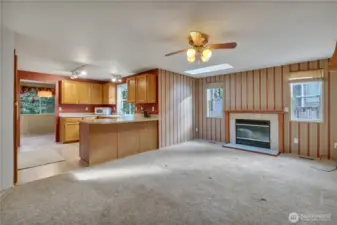 Family room off kitchen