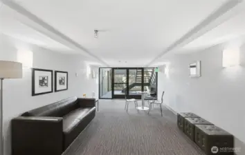 Meeting room that opens to a lovely upper courtyard.