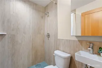 Three-quarter bath on the main floor.