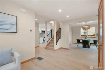 Central staircase leads up to the second floor.