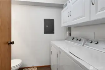 Downstairs half bath w/ laundry (hookup provided, tenants provide own W/D)
