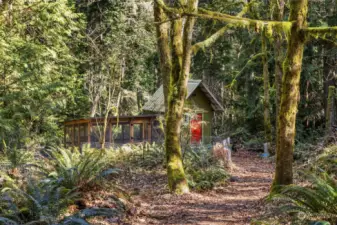 Beautiful acreage in a convenient location only a couple of miles from downtown, ferries, parks and beaches. Chicken's house is already built!