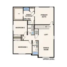 Bennett Plan - Upper Floor - Marketing Rendering - may vary per location