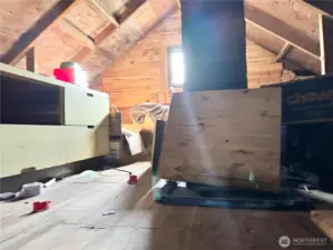 unfinished upper loft / attic