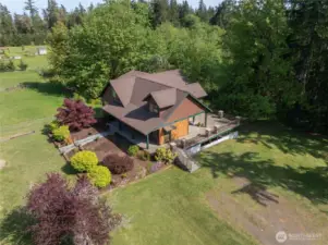 Aerial of home from west looking north east.