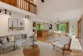 Virtual staged Great room sitting area.