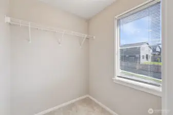 Walk in closet in 2nd bedroom.