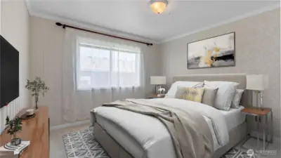 Main floor second bedroom virtually staged