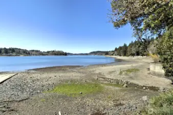 Private beach and boat launch to community