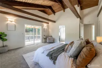 Primary Bedroom w/ access to covered deck