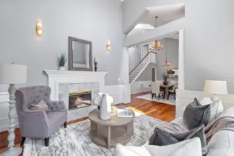 Soaring Ceilings and Gas Fireplace.