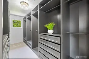Walk-in Closet With Custom Built-in Storage