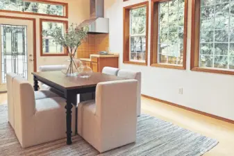 Great-room off the main floor living room opens to balcony