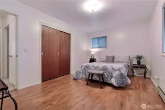 Another good-sized bedroom with beautiful hardwood floors.
