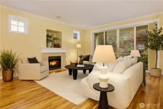 Living room with fireplace