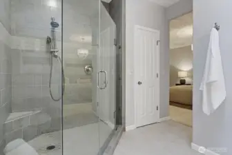 From Primary bath to primary bedroom