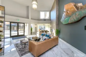 Front lobby with sitting area and reading nook