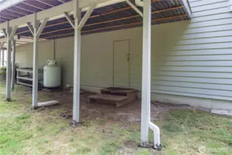 Walk in storage under deck