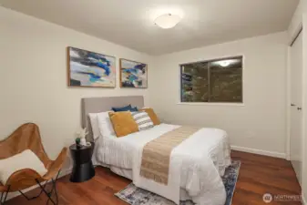 Main floor bedroom 2 - LVP flooring