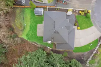 Arial view of large lot