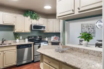 Well appointed Kitchen with lots of cabinets and counter space