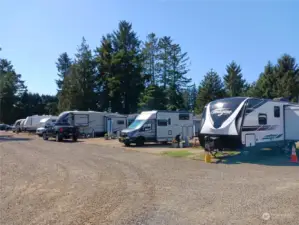 Front driveway area and RV spaces on east side of property, adjacent to Z St. These are all short term rental spaces.