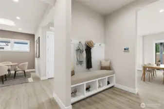 Mud room just between garage entry and kitchen area.