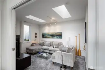 Second bedroom with pocket doors.