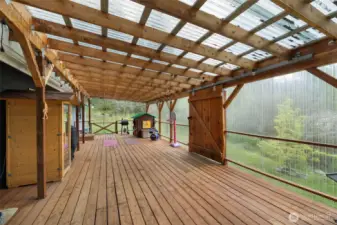 Gorgeous one of a kind barn door leading out to your own private oasis.  Sauna does not convey.