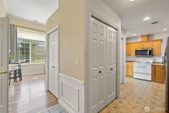 Entryway leading to kitchen and living space.