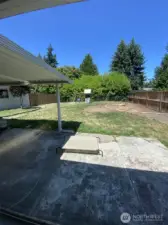 Fenced back yard!