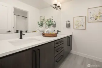 Main Bath cabinets in white