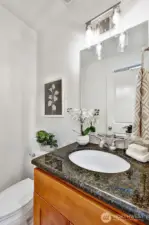 Powder room conveniently located on the main level