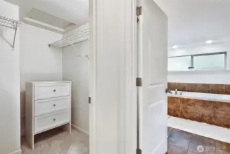 two large closets in the primary suite