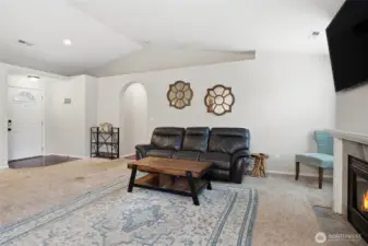 Entryway and living room