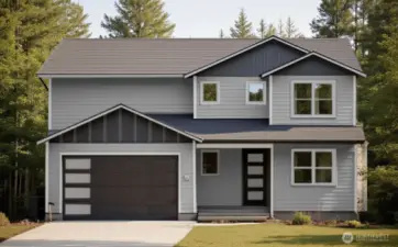 Artistic rendering drawn using similar color and materials that final product may have. Some changes to style of siding or color may occur before project completion.
